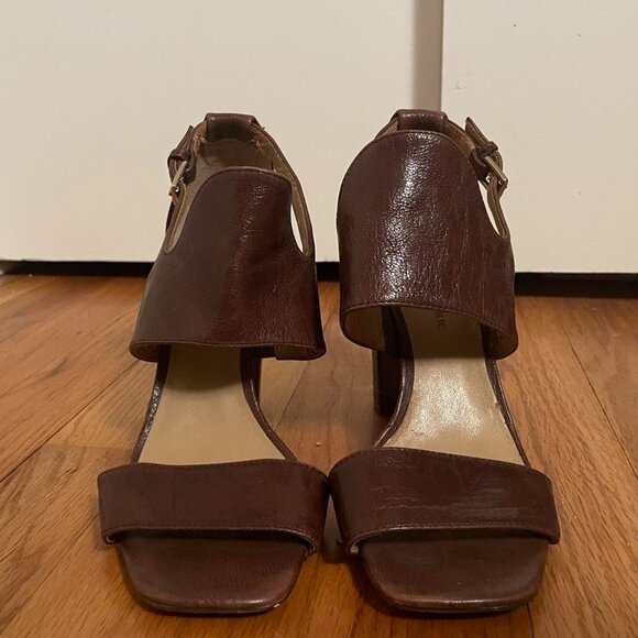 Banana Republic brown leather block heel sandals... - Picture 1 of 8